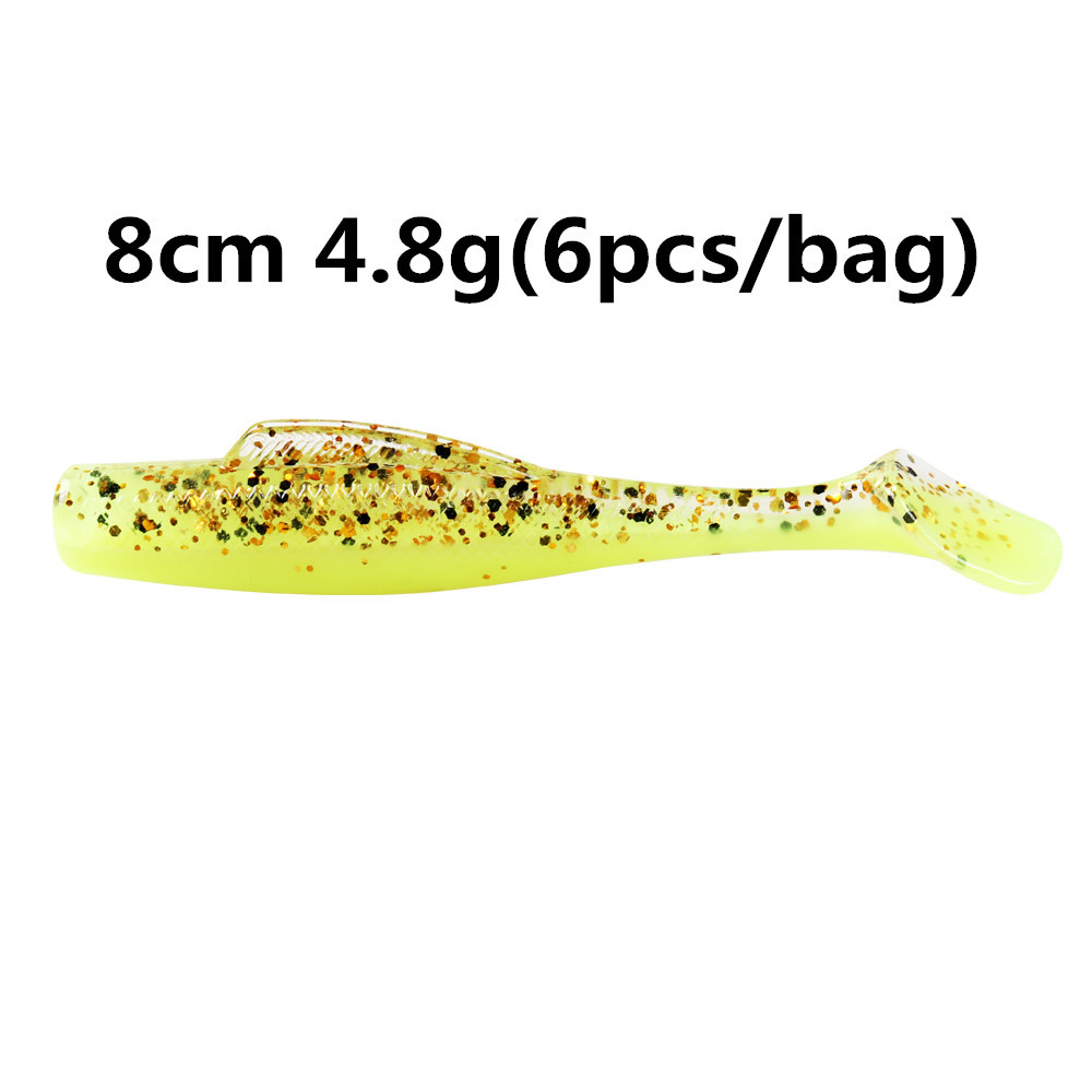 TPR cebo suave T cola flotante Luya gusano suave 6 pack MAN6cm8cm 10cm MinnowZ zman cebo suave