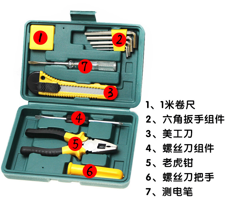 Household Toolbox Multifunctional Hardware Tool Set Home Repair Combination Tools Screwdriver Set for Home and Car Use