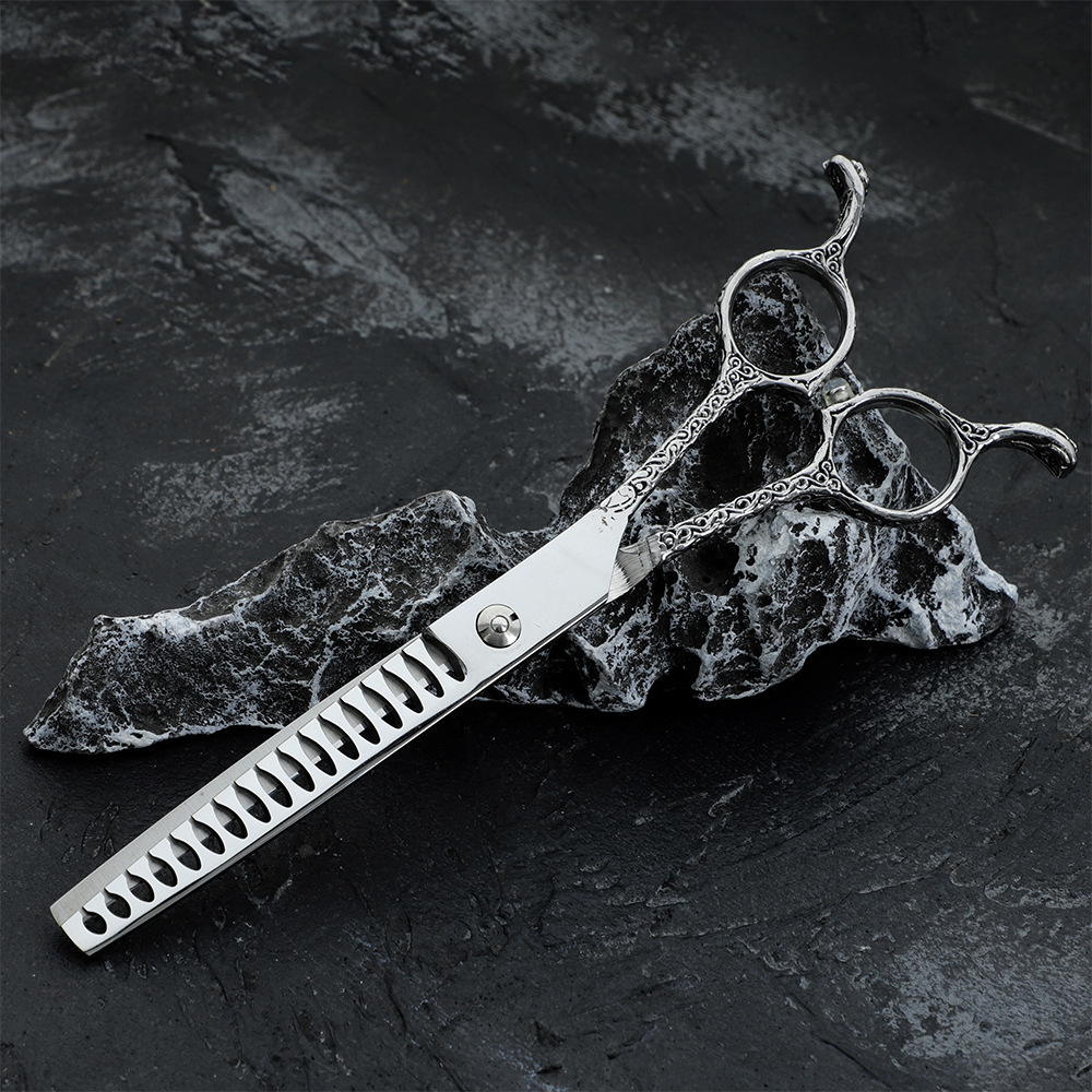 Tijeras de belleza para mascotas tijeras de pelo de peluche tijeras de pelo tijeras curvas herramienta tijeras rectas tijeras curvas tijeras de hueso de pescado traje