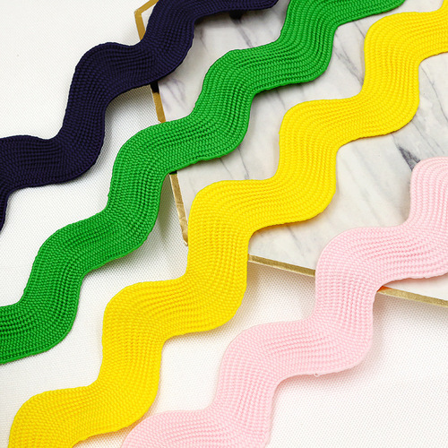 10 yards per card S-shaped polyester wavy edge ribbon 2.5cm gold and silver lace clothing shoes and hats decorative accessories