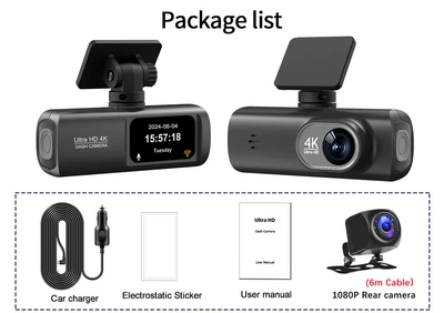 Cross-border V22 driving recorder HD 4K front and rear dual recording mobile phone interconnection GPS driving track vehicle recorder (Driving recorder) - v22d-front-rear-camera-wifi-english-version