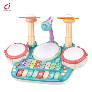 Children's Jazz Drum Toy Jazz Drum Toy Baby Sound and Light Music Hand Drum Drum Toy Foreign Trade Hot Sale
