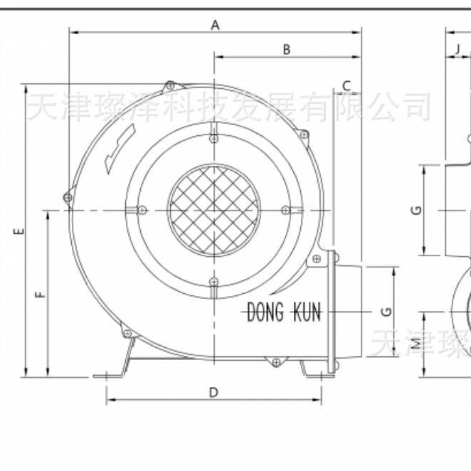 DONGKUN	DTB-406 3φ220V/380V 3KW   风机 鼓风机 风扇