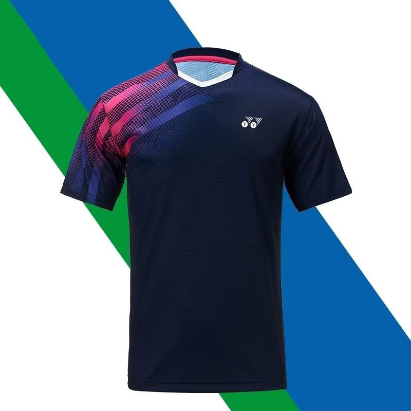 Yy Badminton Suit for Men and Women, Breathable, Quick-Drying, Short-Sleeved Sports Tops, Competition Uniforms, Team Customized Competition Uniforms