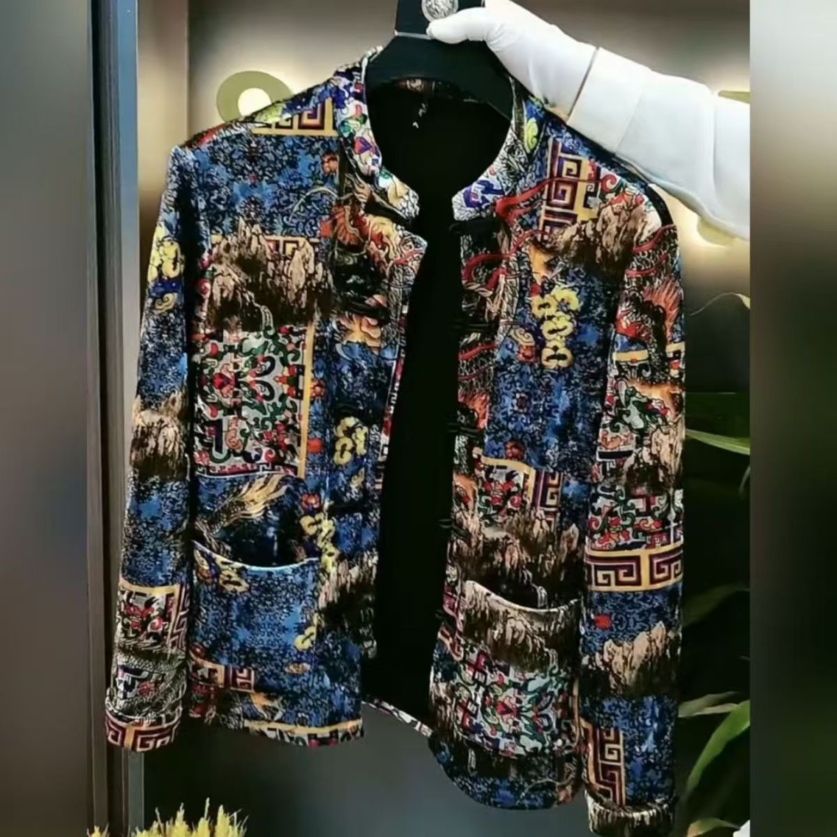 春秋季盘提花唐装外套男士高质时尚百搭潮流国潮立领衬衫