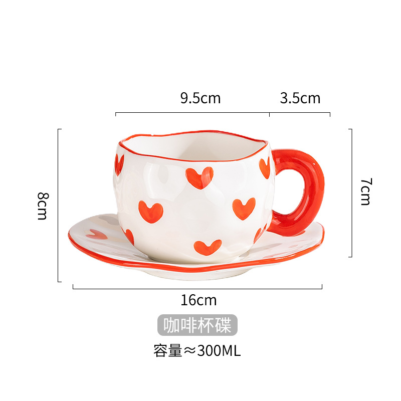 Red Love-Handflag Coffee Cup Disc