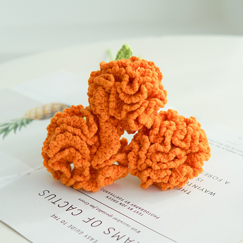 クロスボーダーの手編みの完成品の小さい花束は花の毛糸のメリヤスの花束を模倣します。|undefined