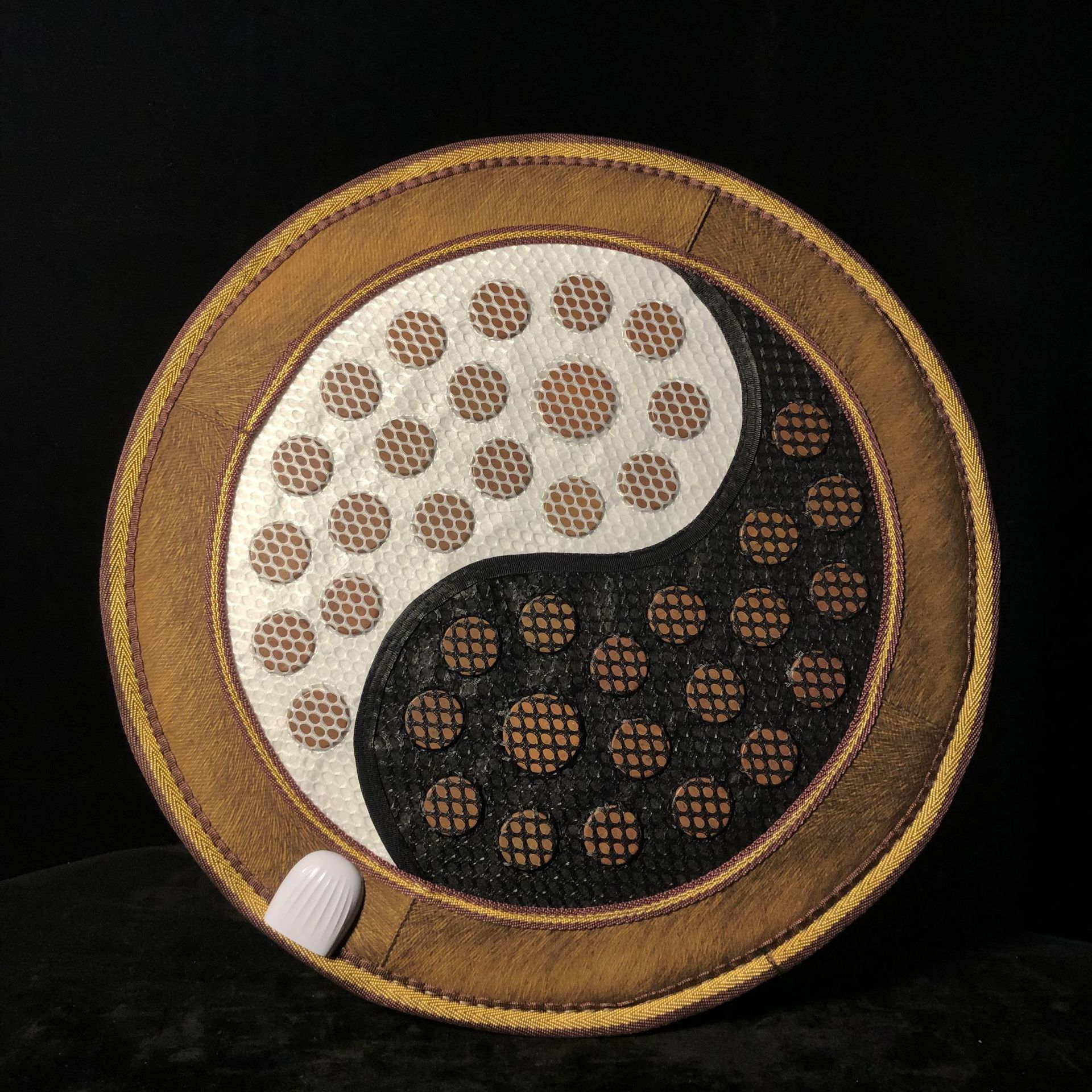 泗水滨红黄砭石太极垫电加热八卦练功打坐温灸垫直径48cm