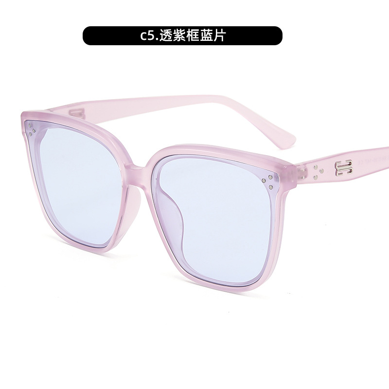 2024 nuevas gafas de sol de montura grande simple GM de moda retro anti-ultravioleta en vivo gafas de sol de sentido avanzado gafas de sol para mujer