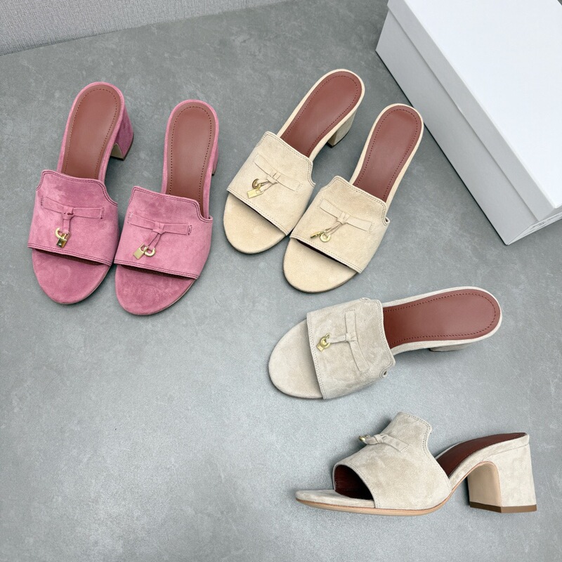 New Style French-Style Pendant Slip-On Lazy Sandals for Women, Summer Wear-Resistant Genuine Leather Mid-Heel Mules, Women's Shoes New Style French-Style Pendant Slip-On Lazy Sandals for Women, Summer Wear-Resistant Genuine Leather Mid-Heel Mules, Women's Shoes