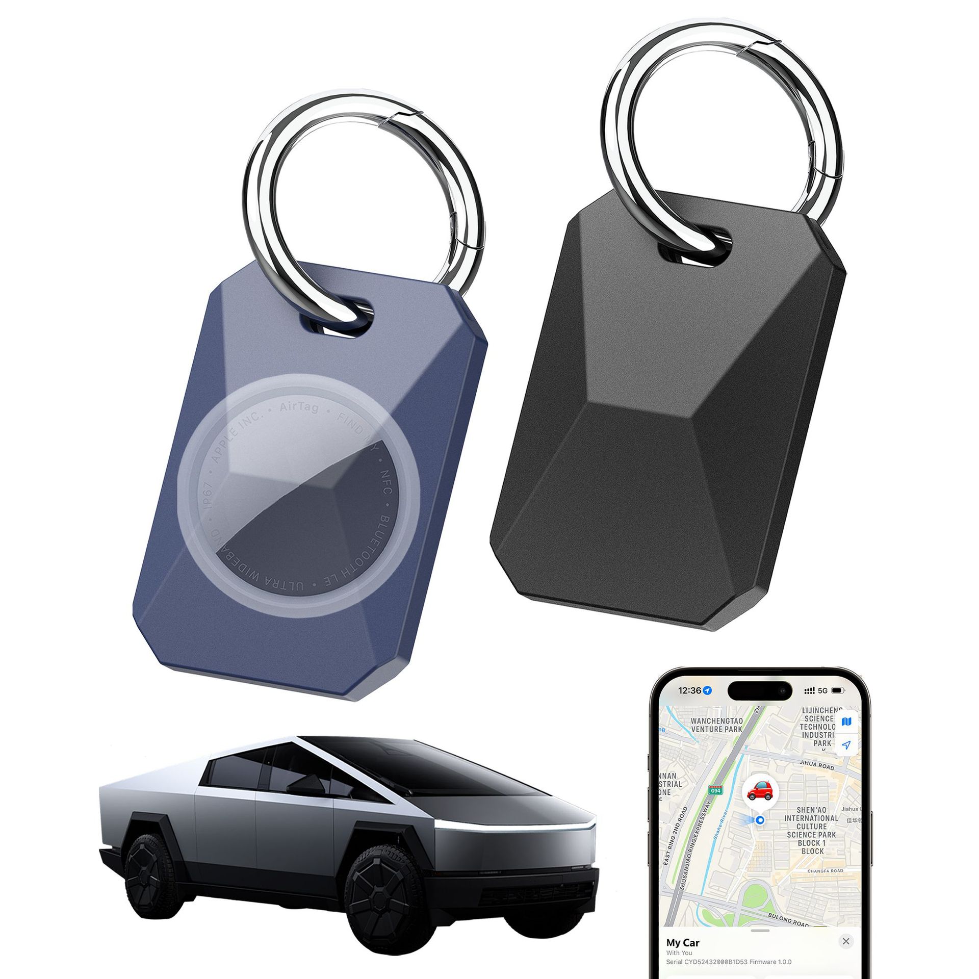 适用苹果airtag保护套赛博防丢定位器moto tag 2硅胶钥匙扣保护壳