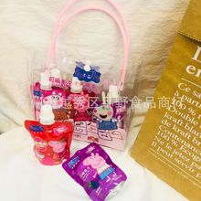 批发妙嘴小猪可吸吸果冻手提袋布丁儿童礼物零食390g1袋6个入