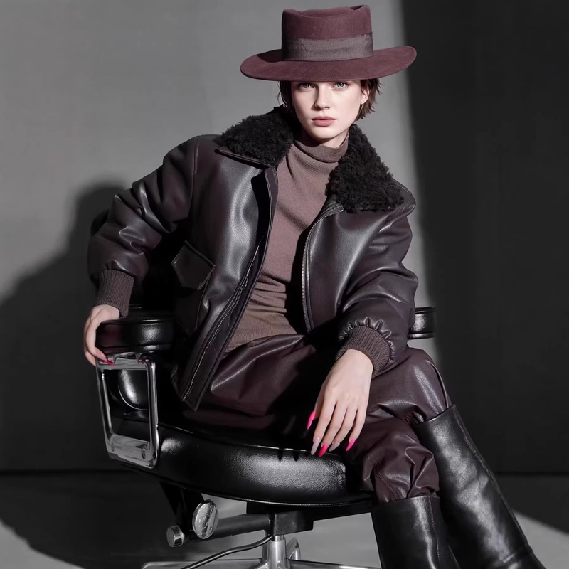 Fur-Trimmed down Jacket with Genuine Lambskin, Loose Fit, New Style, Large Collar, Autumn and Winter Fashion, Thickened with New Goose down