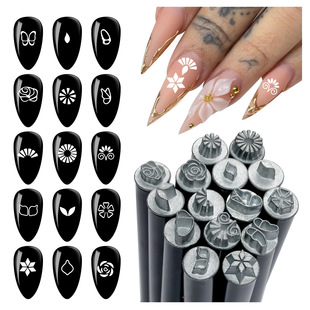 Cross-Border Popular Silicone Head Nail Art Stamp Pen Butterfly Flower DIY Nail Art Printing Pen Transfer Silicone Pen Tool