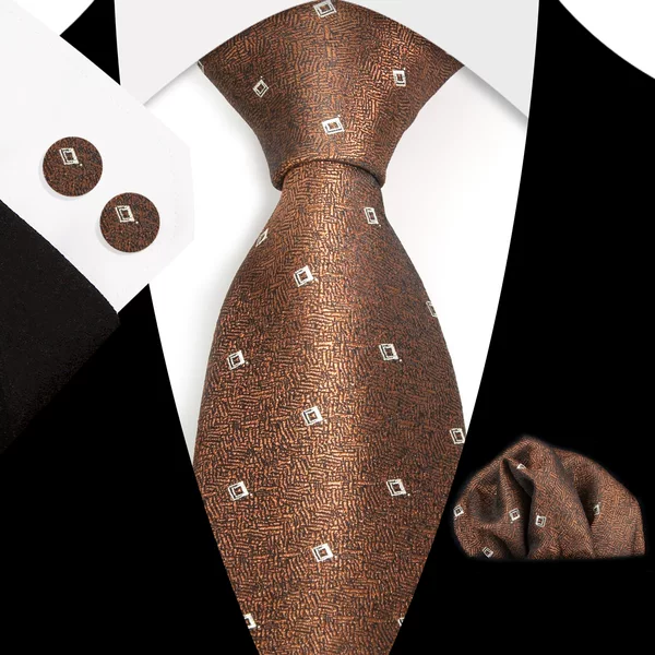 In-Stock Business Tie, Pocket Square, Cufflink Set, Professional Casual 8.5cm Wide Formal Wear, Trendy Business Style