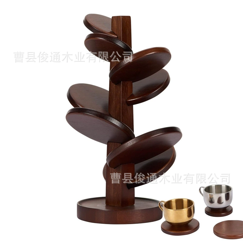 Трансграничные деревянные подставки в форме дерева креативные теплоизоляционные коврики черный орех цвет для украшения стола