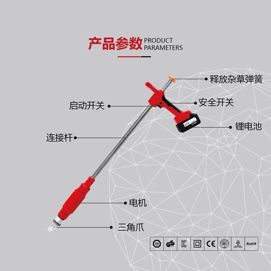 Cross-border Explosions Electric Pulling Machine New Lithium Battery Grass Dredging Machine Outdoor Courtyard Weed Accurate and Efficient Removal