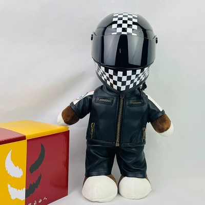 Box Pendant Motorcycle Travel Partner – Motosiklet dəbilqələri - 28cm-black-leather-black-and-white-grid-s-size-includes-helmet-buckle