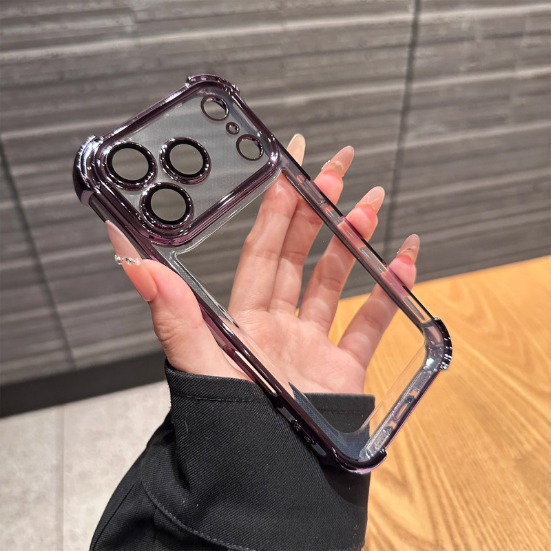 适用iPhone17promax手机壳电镀四角防摔苹果16镜头膜15软壳保护套|undefined