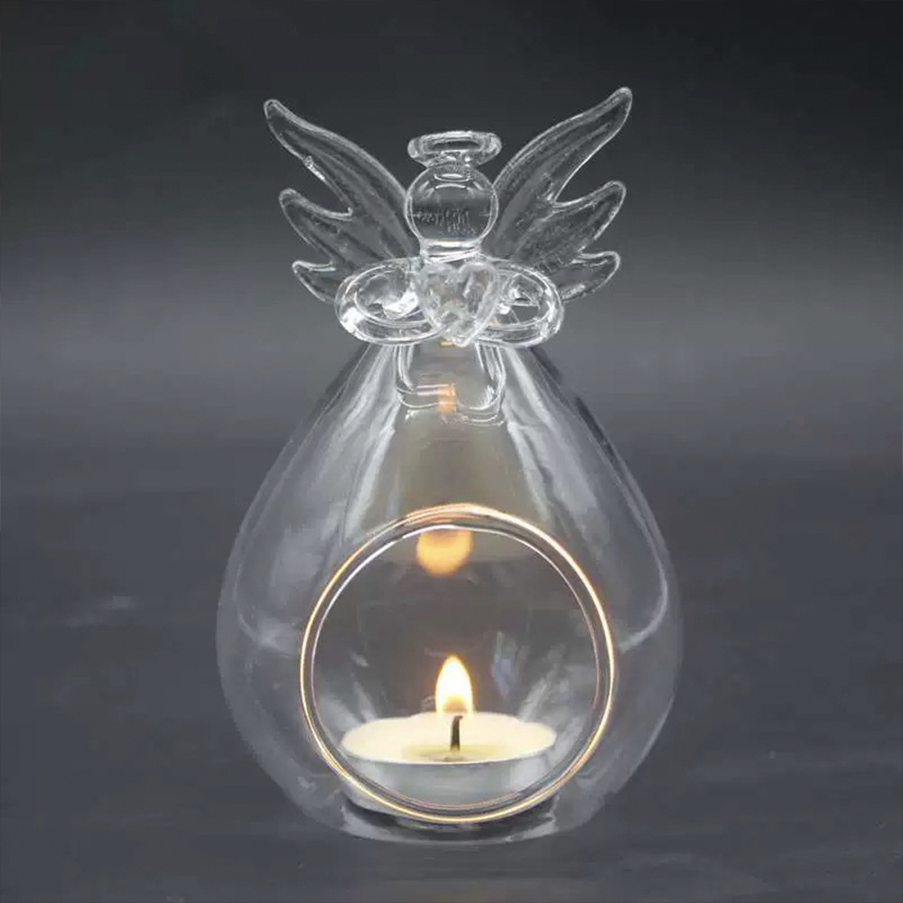Transparente Ángel florero de vidrio arreglo de flores recipiente hidropónico decoraciones para el hogar