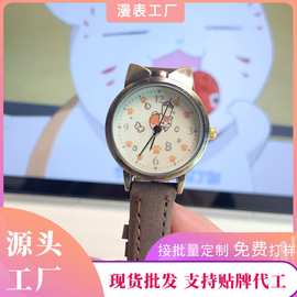 夏目猫咪老师手表学生腕表蝴蝶结复古小表盘看时间初高中生石英表