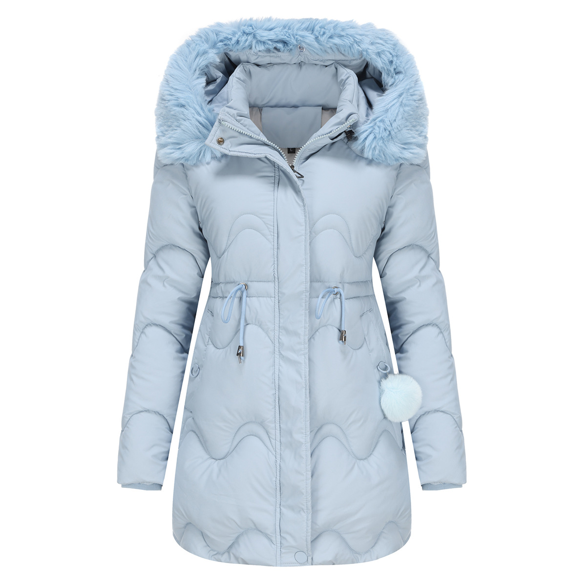 Damenbekleidung Neue Damen-Baumwollkleidung Abnehmbare Mütze Wolle Herbst und Winter Warme Parkajacke Abnehmbare Kapuze Mittellange Jacke für Damen_voghion.com