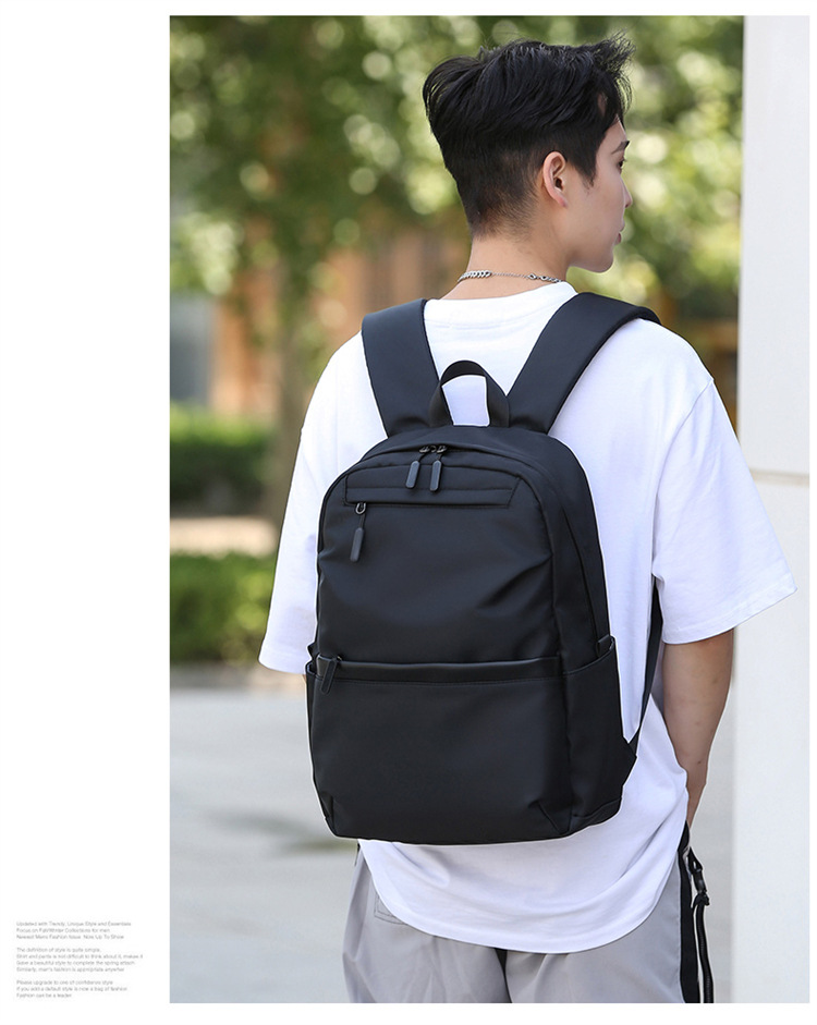 Rucksack Herren einfarbig Rucksack Universitätsschultasche leicht Pendel Geschäftsreise Reisetasche wasserdicht Grenzüberschreitung