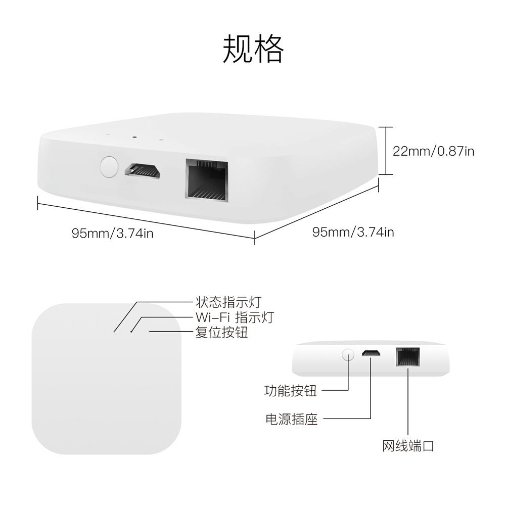 涂鸦zigbee智能家居蓝牙多模有线网关定时智能网关双模mini主机