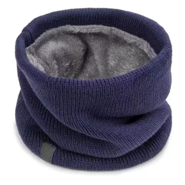 Winter Scarf Unisex Fleece-Lined Thickened Sleeve Outdoor Riding Mask All-Match Knitted Neck Protection Pullover Scarf