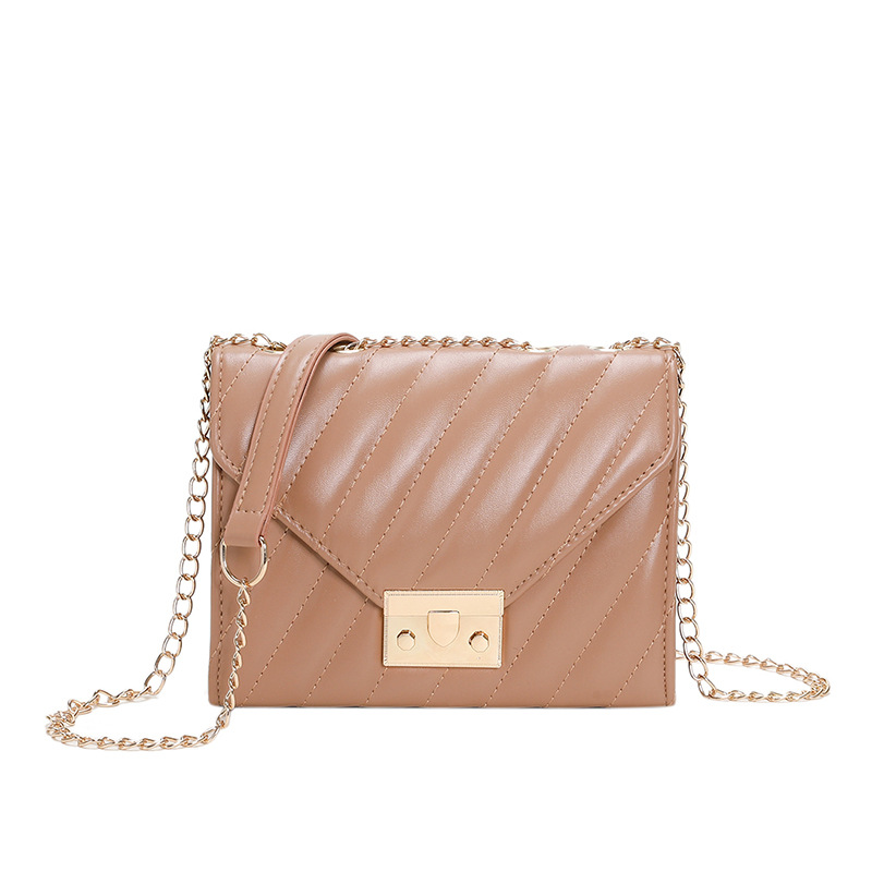 Bolso de costura de automóvil para mujeres fresco estilo exterior bolso de color sólido 2025 moda nueva bolsa de cinturón de cerradura de primavera