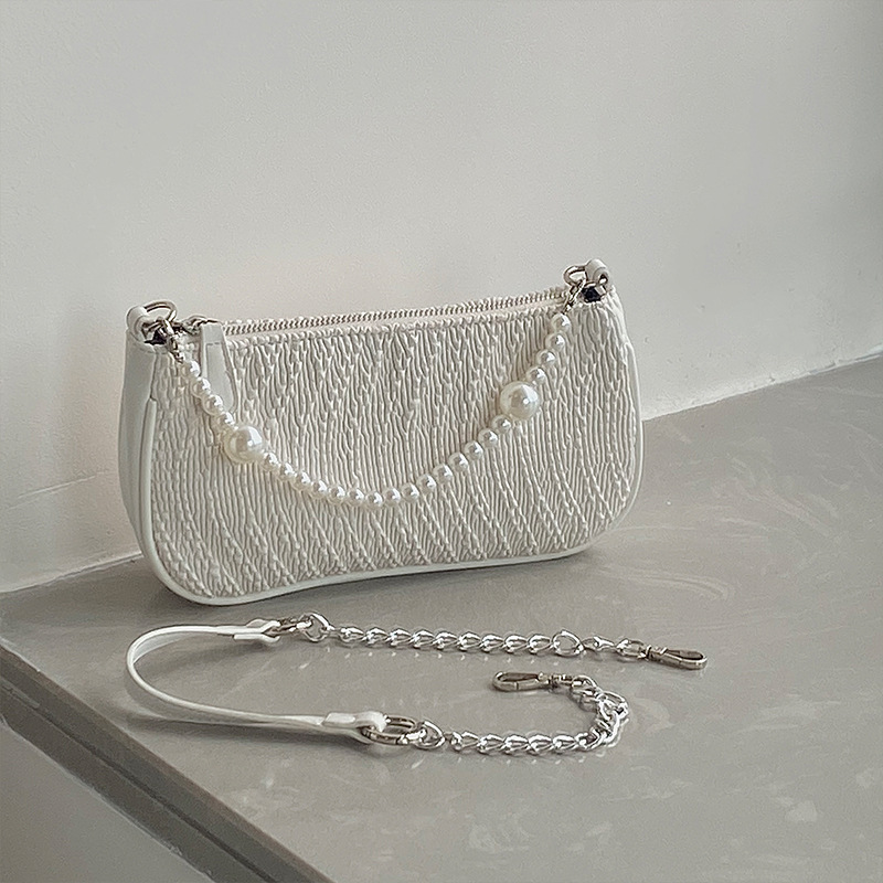 Europäische und amerikanische Mode: Beliebte Nischendesign-Taschen 2021 – Die neue, trendige Achseltasche mit Perlenkette für Damen_voghion.com