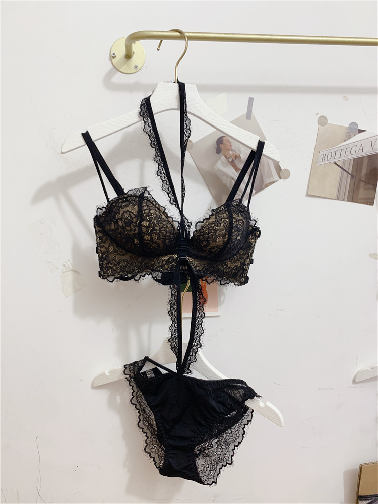 Damen Spitzen Bh Und Slip Set Mit Neckholder Und Verschluss_voghion.com