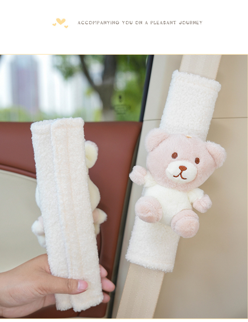 Car Seat Belt Shoulder Cover Cute Cartoon Bear Car Anti-Neck Shoulder Belt Internet Celebrity Decoration Car Shoulder Cover