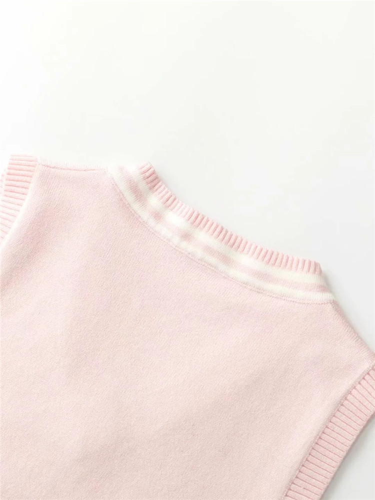 Fashion color matching temperament V-neck knitted vest NSLD27893