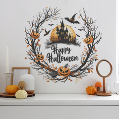 新款MG-F070Happy Halloween南瓜花環城堡蝙蝠家居美化牆貼畫批發