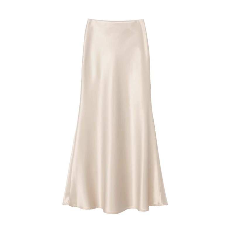 High-Waisted Slimming Look and High-End Skirt for Women, Acetate Satin Hip-Covering Fishtail Long Skirt, 2025 Spring and Summer Draped Skirt High-Waisted Slimming Look and High-End Skirt for Women, Acetate Satin Hip-Covering Fishtail Long Skirt, 2025 Spring and Summer Draped Skirt