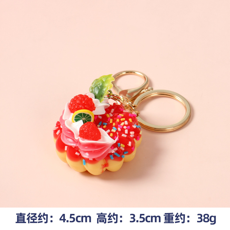 Simulación postre donut llavero colgante simulación pastel de frutas Decoración Accesorios cura pastel de crema
