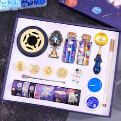 New product in the year, fire paint sealing wax seal set, astronaut fire paint wax grain gift box, fire paint seal can be shipped on the same day