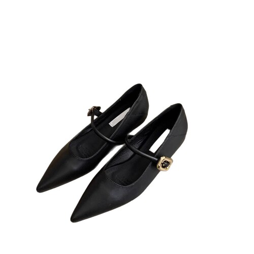 Elegant and Slim Design French Chanel Style Platform Flat Sandals for Women, Spring and Autumn, Quality One-Buckle Mary Jane Sandals