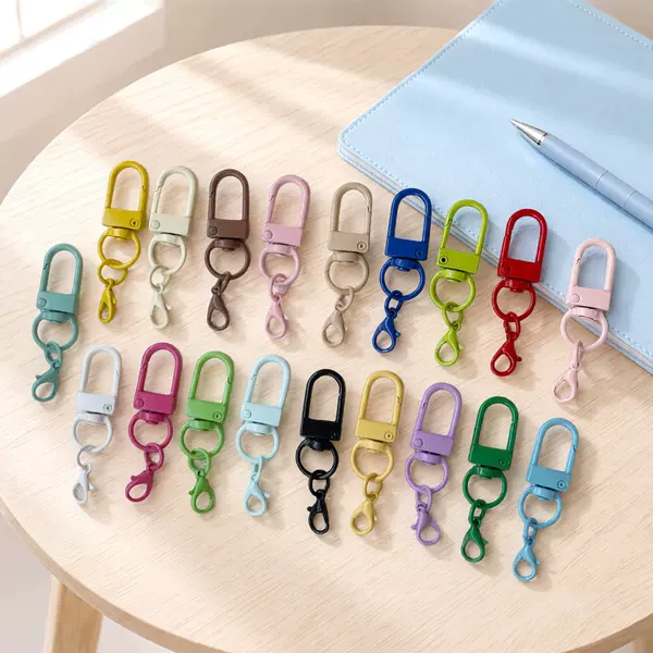 Colorful painted rotating keychain with 303 lobster clasp, DIY keychain accessories for dolls and beaded crafts
