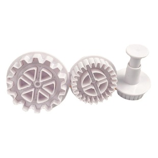 Creative baking cake decoration printing tool suit 3PCs gear 3d spring press three-dimensional biscuit cutting mold