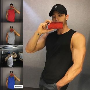 Sleeveless Vest Men's Quick-Drying Sports Loose Short-Sleeved Shirt Trendy Fitness Clothes Plus Size Basketball Training Clothes