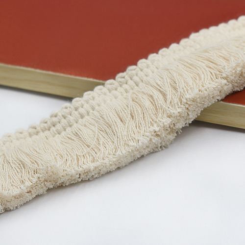 Factory direct supply 3.8cm cotton lace clothing decorative ribbon thickened beige fringed lace accessories