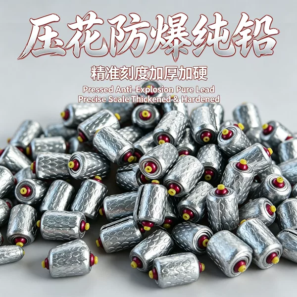 Aohu Extra Hard Thickened Embossed Original Color Pure Lead Black Pit Ultra-Short Lead Sinker Anti-Explosion Lead Fast Lead Sinker with Scale Super Hard