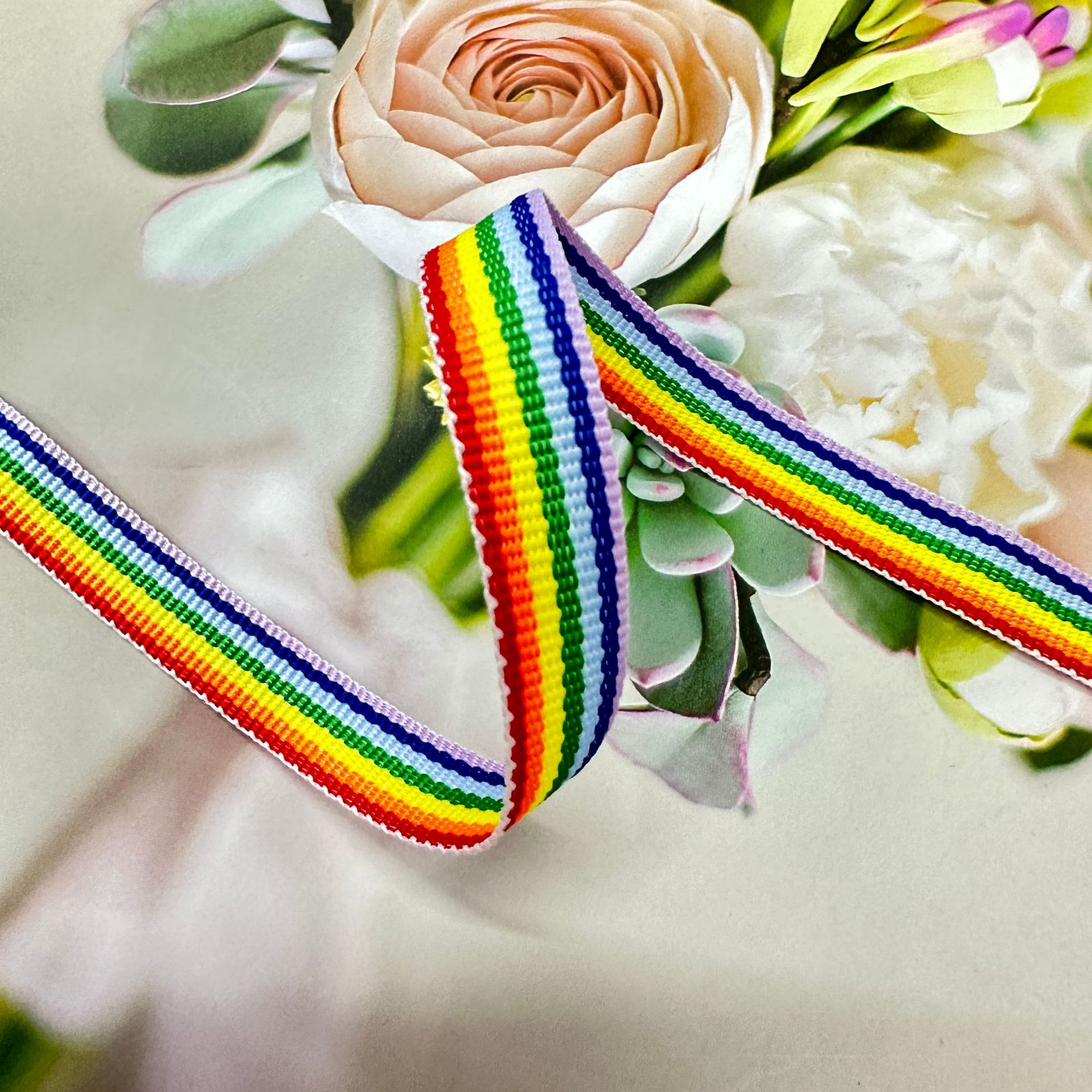 Cinta de poliéster-algodón a rayas de tres colores multi-especificación cinta a juego de color ropa hogar textil cinta fábrica en stock al por mayor