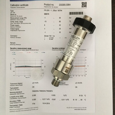 供应KELLER 33X/35X/PD33X系列高精度压力/差压变送器(0.05%)