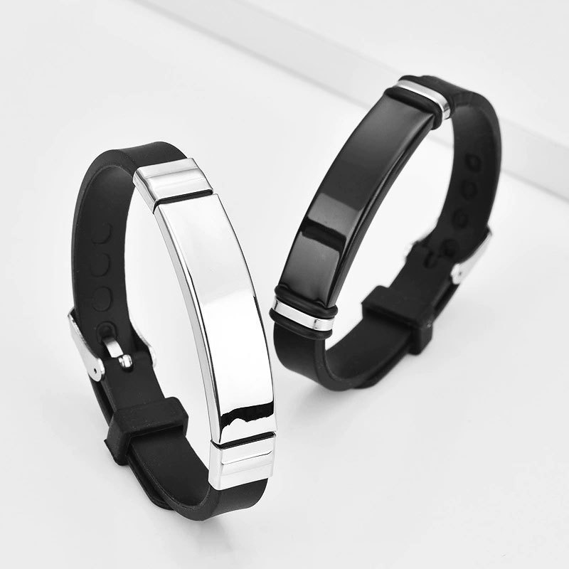 Taobao Hot Selling Fashion Student Titanium Steel Bracelet Couple Customized Engraved Birthday Gift Silicone Stainless Steel Bracelet Taobao Hot Selling Fashion Student Titanium Steel Bracelet Couple Customized Engraved Birthday Gift Silicone Stainless Steel Bracelet