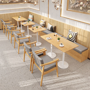 Dessert Restaurant Book Bar Leisure Area Negotiation Milk Tea Shop Sofa Booth Cafe Theme Restaurant Table and Chair Combination