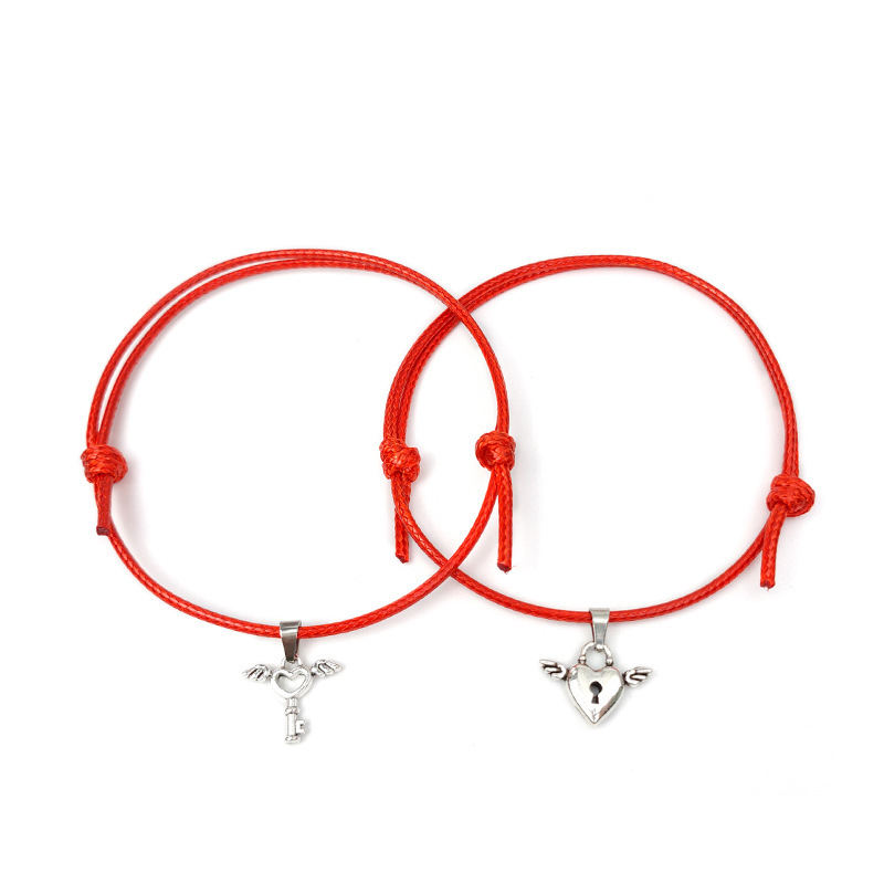 Simple Style Heart Alloy Plating No Inlaid Couple Bracelets display picture 8