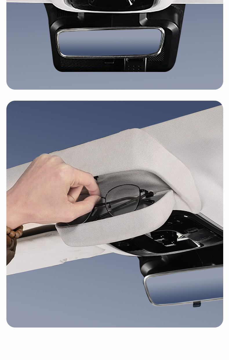 Suitable for Chery Ruihu 9 Glasses Case Car Sunroof Suede Sunglasses Storage Clip Box Modified Car Supplies